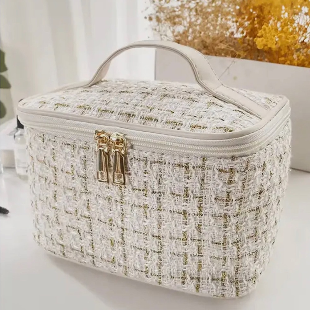 NEW Tweed style cosmetic bag - Ivory